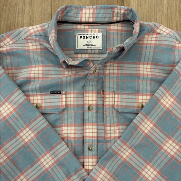 Poncho - Large Slim - Flannel Button Down - Picture 2 of 3